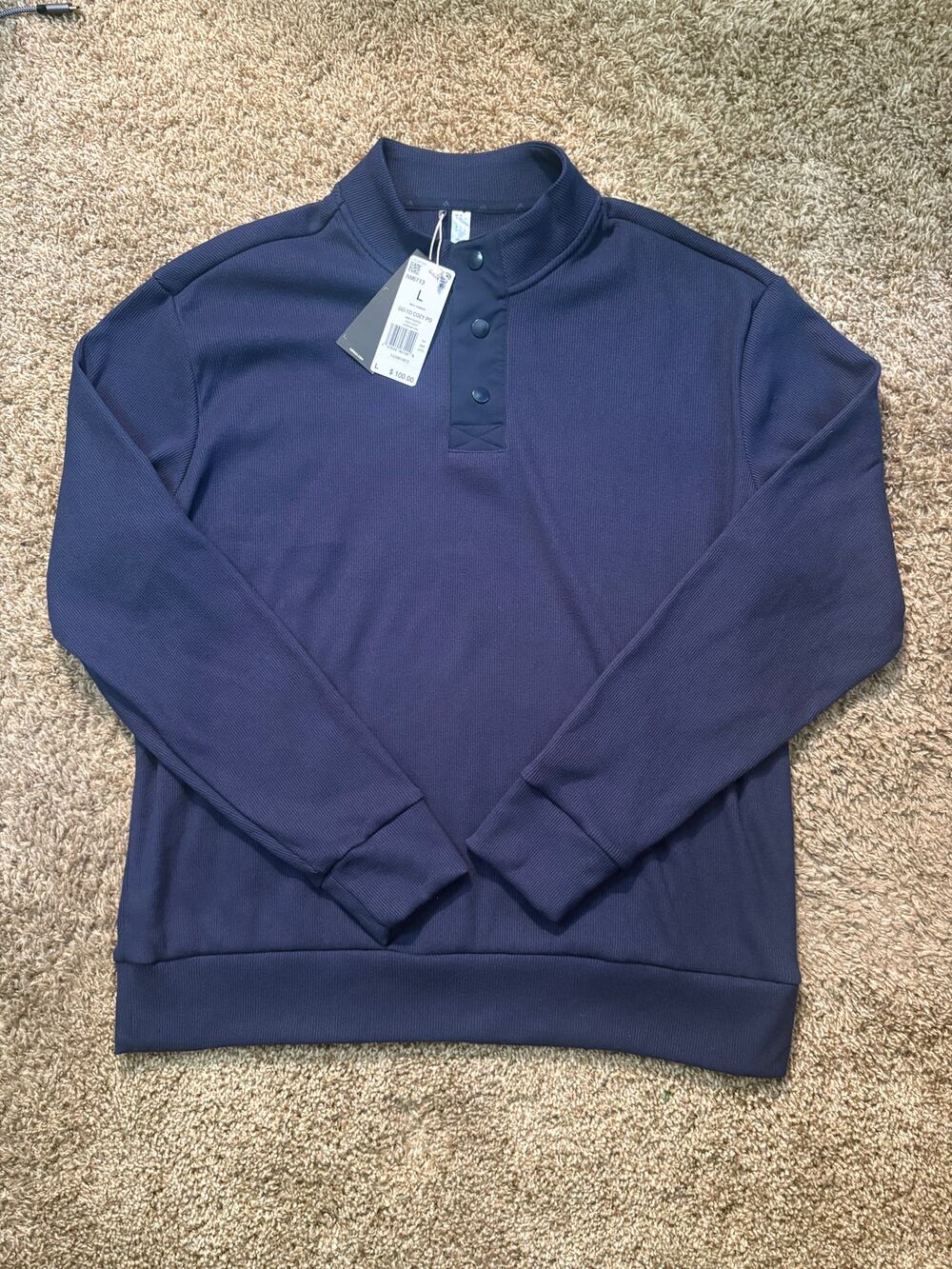 NWT Adidas Go To Crazy PO Collegiate Navy Sweatshirt Golf Size Large MSRP $100